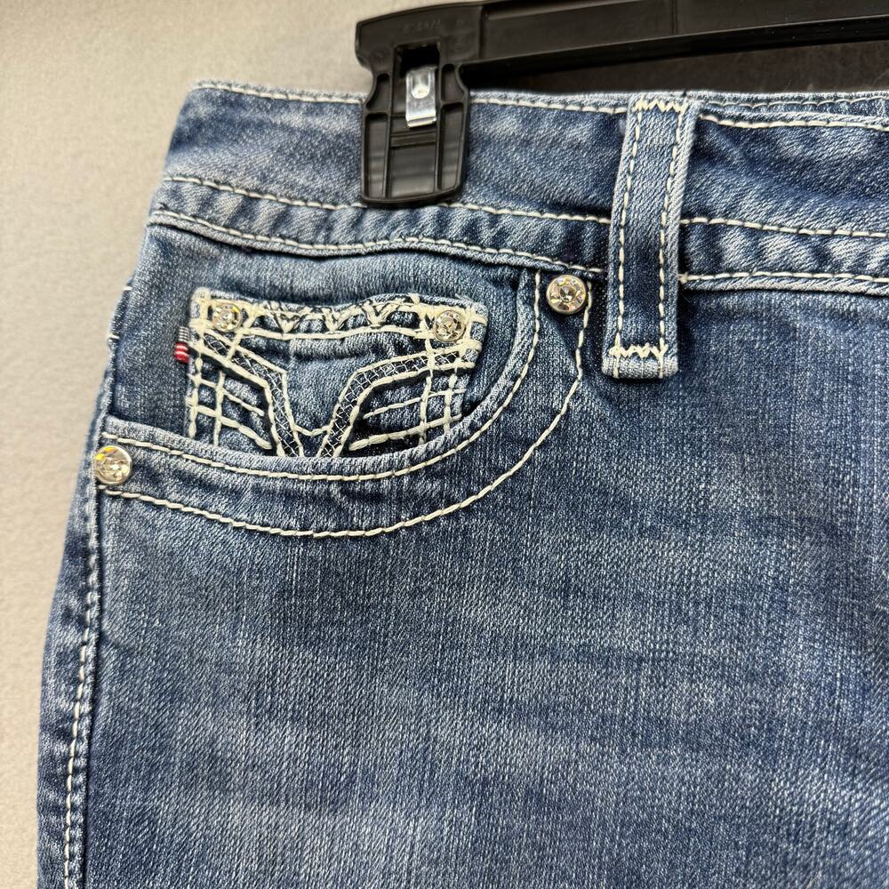 Vigoss Jeans Capri Women's 9/10X21 Blue The New York Capri Embellished Pockets - Picture 5 of 15